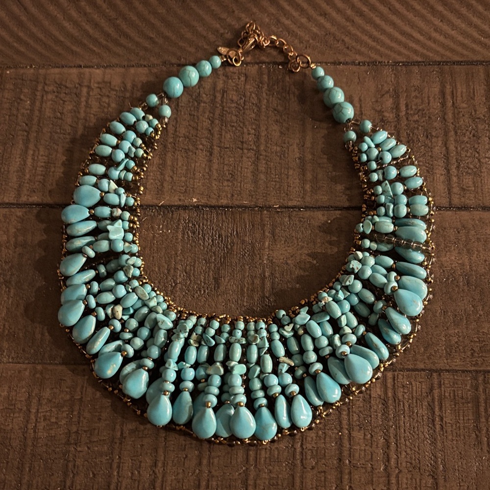 Turquoise Natasha Beaded Necklace - Picture 1 of 3
